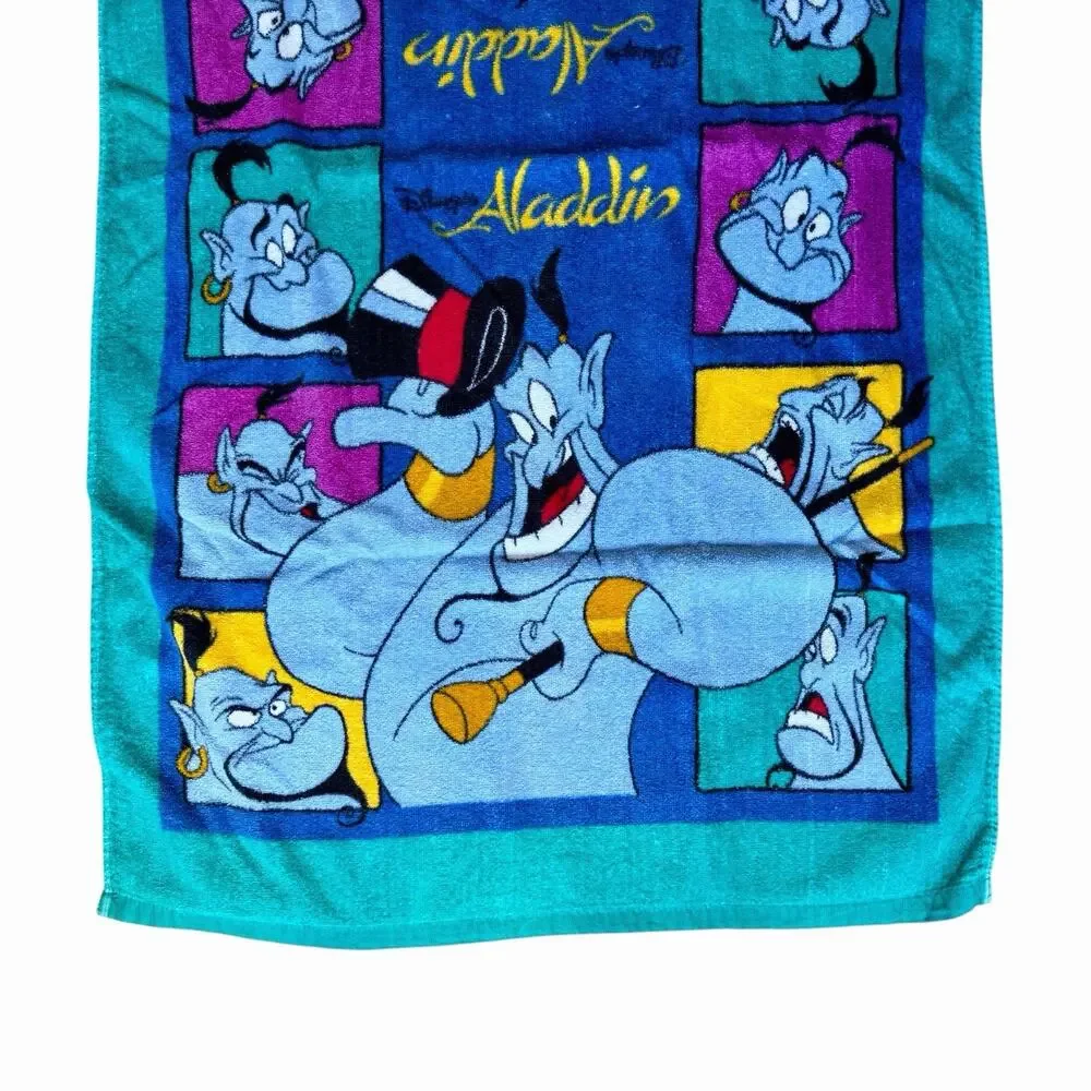 Vintage Disney Aladdin Genie Bath Beach Towel By Franco 100% Cotton